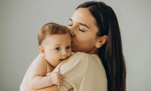 mother-with-her-baby-girl-home